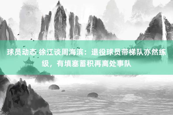 球员动态 徐江谈周海滨：退役球员带梯队亦然练级，有填塞蓄积再离处事队