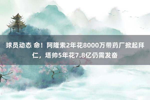 球员动态 命！阿隆索2年花8000万带药厂掀起拜仁，塔帅5年花7.8亿仍需发奋