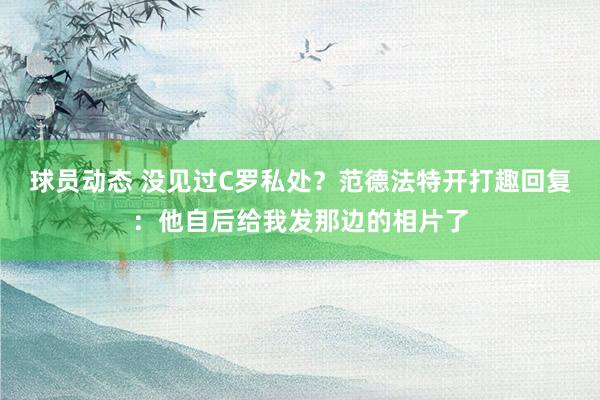 球员动态 没见过C罗私处？范德法特开打趣回复：他自后给我发那边的相片了