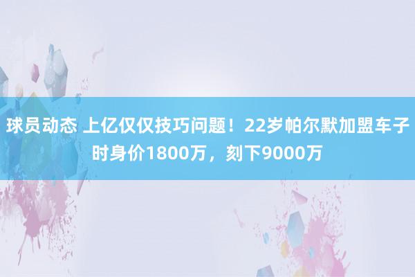 球员动态 上亿仅仅技巧问题！22岁帕尔默加盟车子时身价1800万，刻下9000万